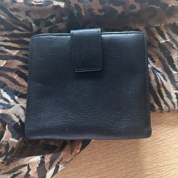 GUCCI Blondie Black Calf Leather Tri-Fold Wallet VTG Y2K Italy luxury designer - Picture 3 of 12
